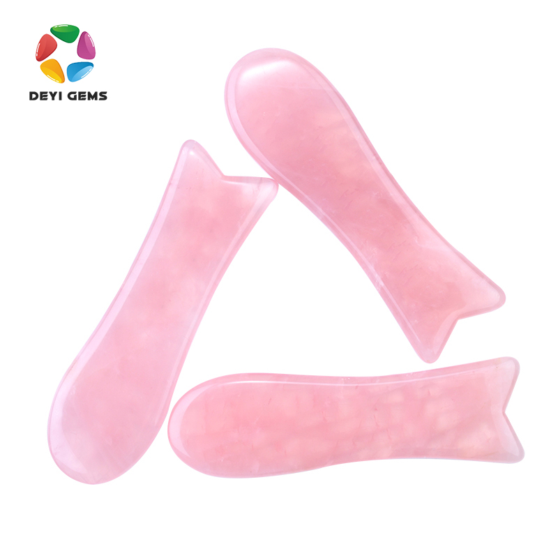 Розовый кварц Gua Sha Нефритовый камень Gua Sha Массажная доска инструмент