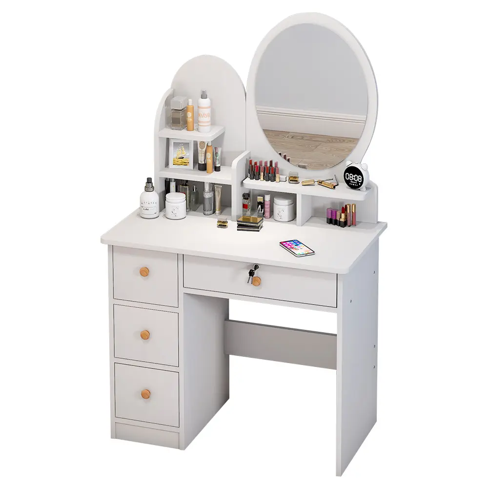 MDF bedroom furniture multifunctional drawer dresser with mirror modern dressing table mirror LED light dresser