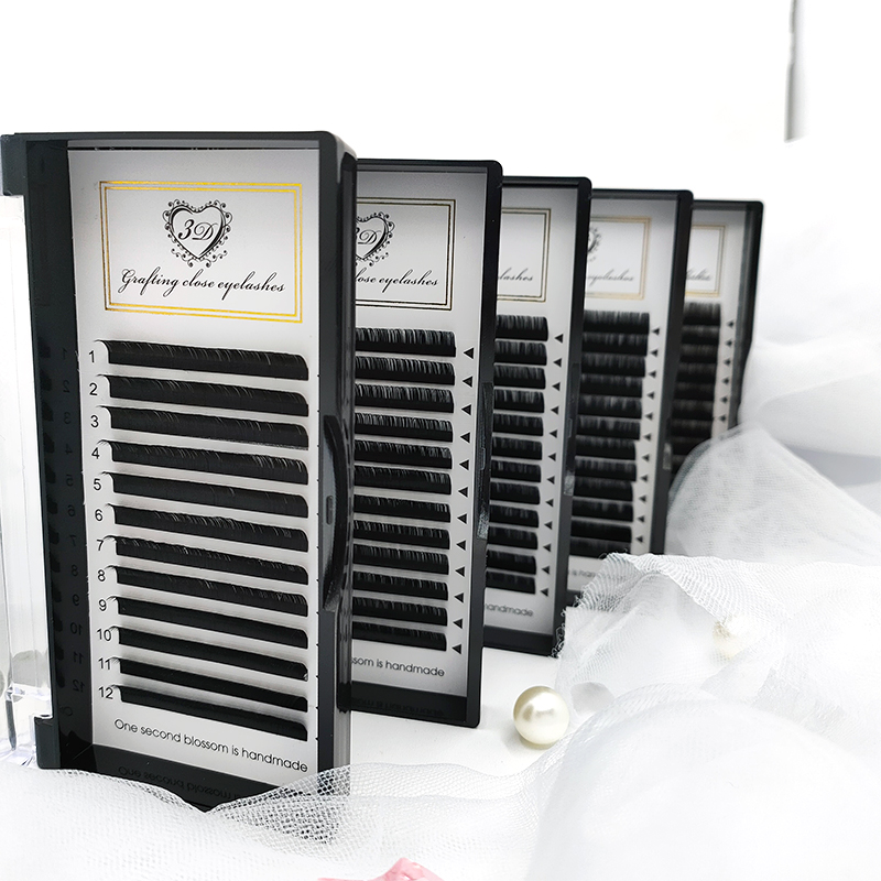 Customizable premade long wearing mink short long stem handmade private label fan eyelashes