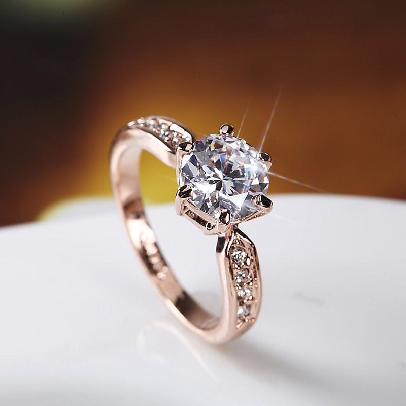 JOJO Jewelry Прямая поставка с завода высокое качество классическое на заказ Платиновое медное Женское Обручальное кольцо с бриллиантами
