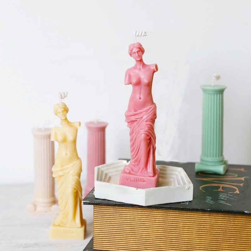 Luxury romantic custom candle Venus statue scented candle soy wax candle