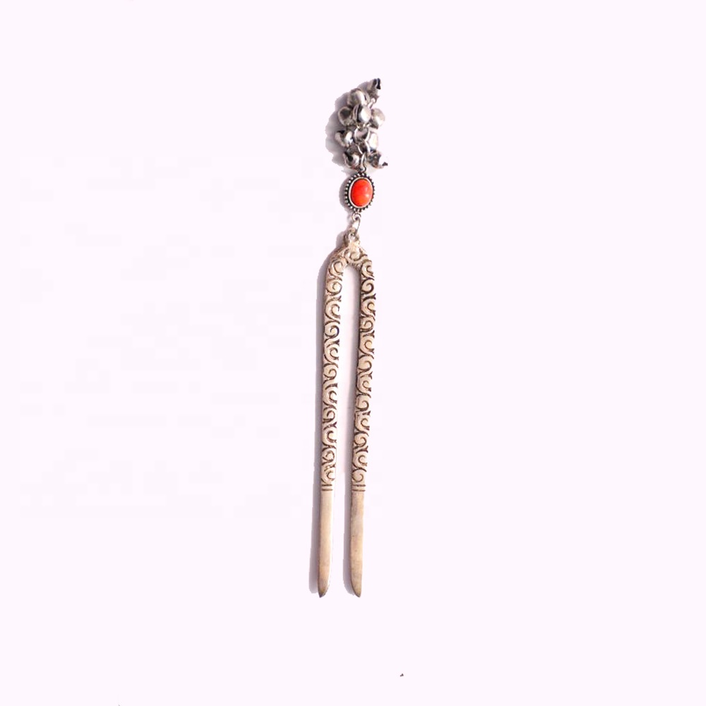 Metal Engraved Hand Made Retro Hair Sticks For Women With Metal Charms And Drop Designer Diademas Diadema Mujer