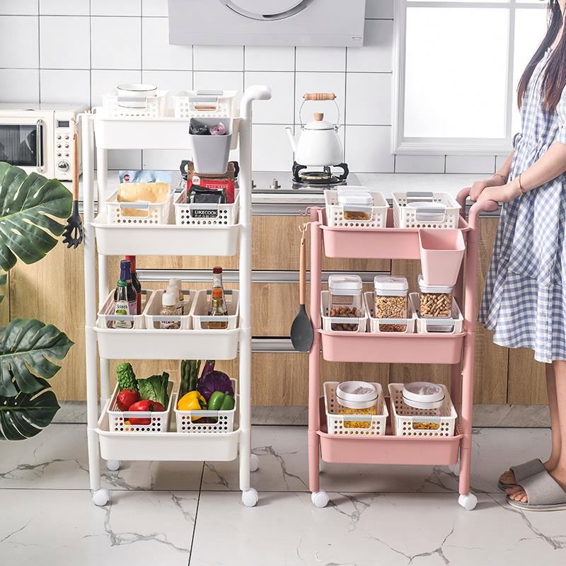 Kitchen cart Outdoor Patio Wicker Serving Bar Cart on Wheels with Portable Wine Rack Kitchen hand Trolley