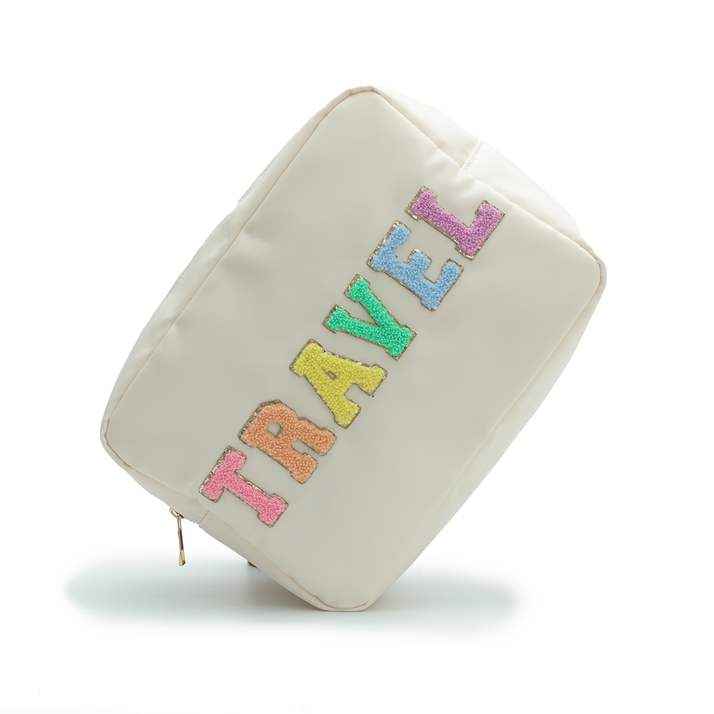 wholesale private label logo nylon zippered bag make up pouch Cases Cosmetic bag