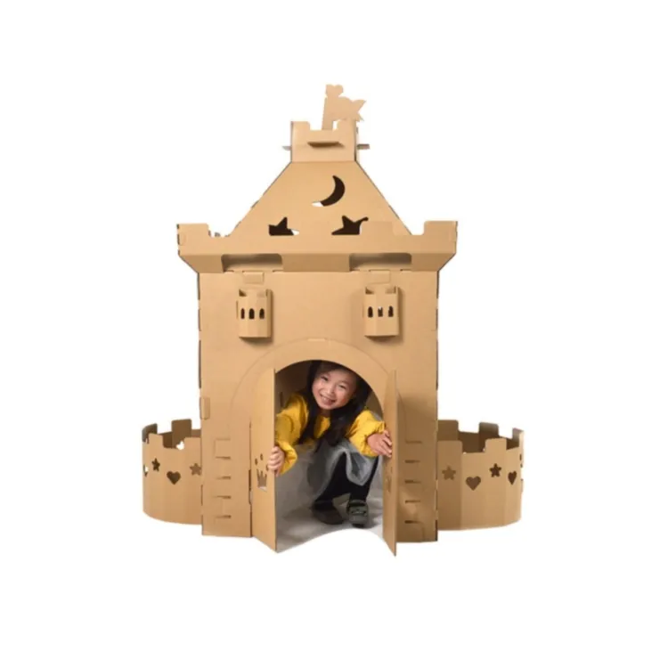 Cheap Factory Price Toys Doodle Kids Cardboard Portable and compact Playhouse Manufacturer Paper House