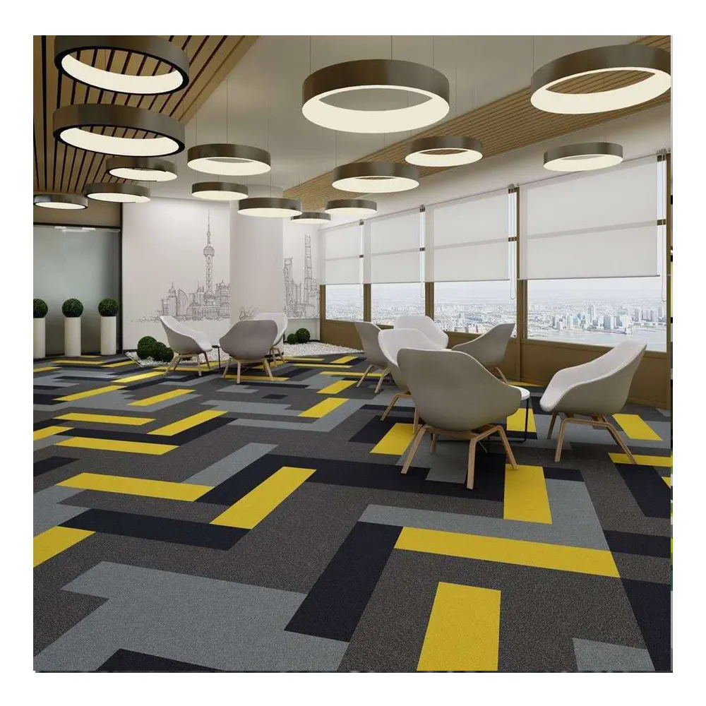 Modern commercial office nylon carpet tiles, Elegant carpet tiles, office and school printed carpet tiles