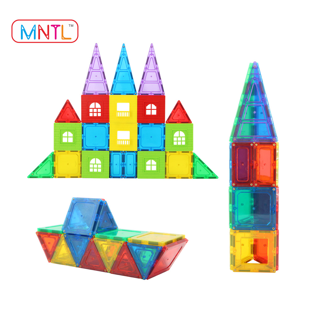 Mntl 60-штук магнит здания 3D разведки Магнитная здание плитки пластиковый корпус игрушки