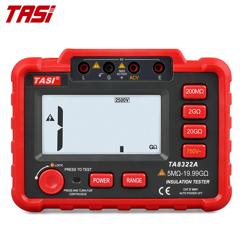 TASI TA8322A 1000V to 2500V Digital Megger Tester Ohm Meter Insulation Resistance Tester