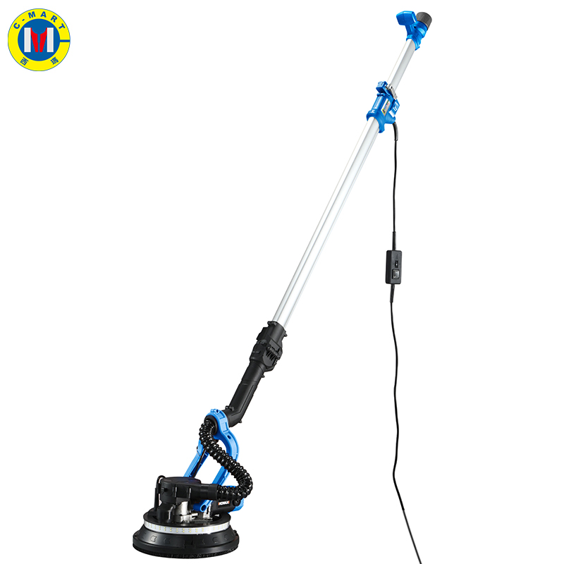 C-Mart New 880W 215mm Long Handle Arm Adjustable Speed Sandpaper Putty Grinding Machine Electric Sander Drywall