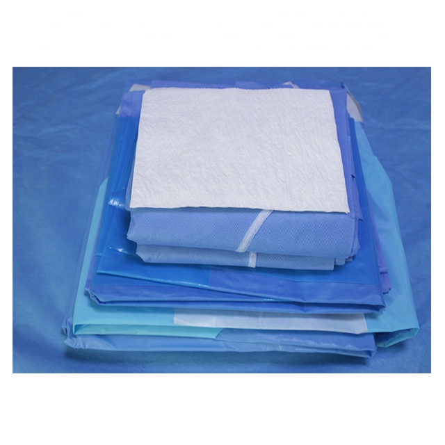 Disposable EO sterile laparoscopy drapes laparotomy surgical drape kits for doctors