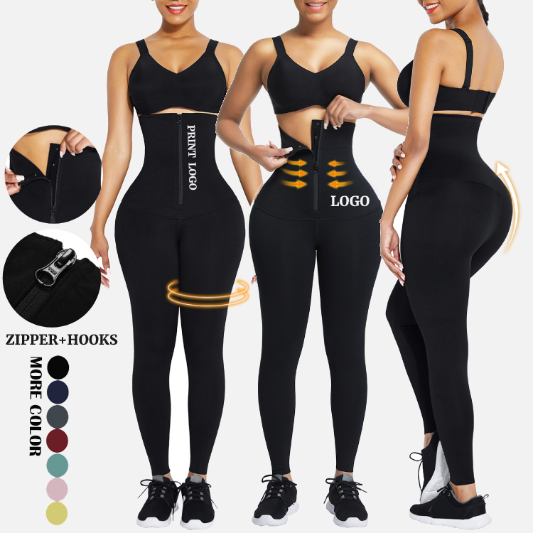 Вышивка логотипа неопрен Body Shaper Леггинсы с высокой талией частные этикетки на заказ талии тренер леггинсы