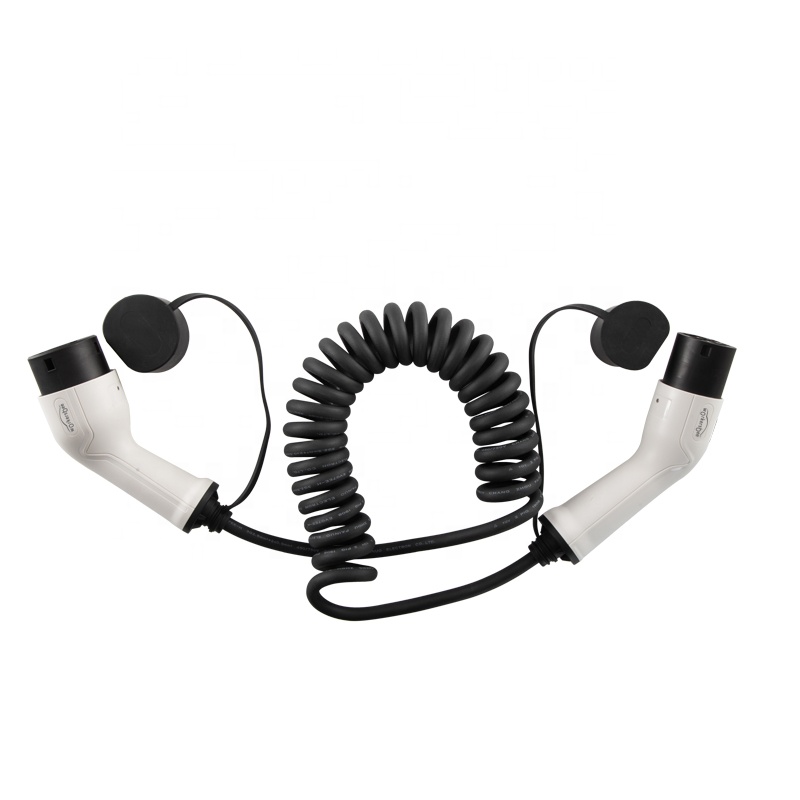 16A 3 Phase 480V IEC62196 New Energy Car Charging Spiral TPU Cable Workersbee Factory Price Type 2 to Type 2 Ev Charging Cable