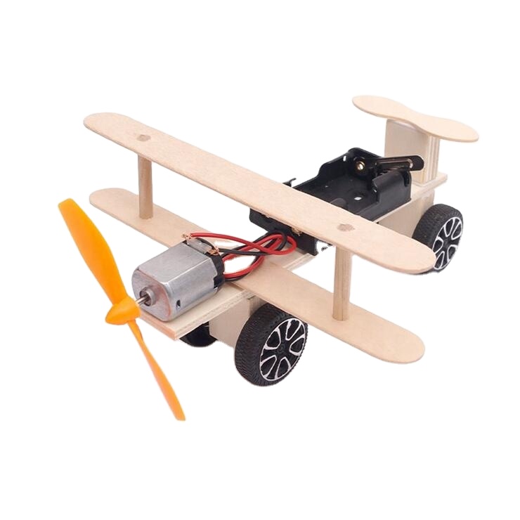 Haixun Wooden Electric Battery Powered Aircraft Toy Model Kit Assembly 3d Wooden Plane Model Puzzle