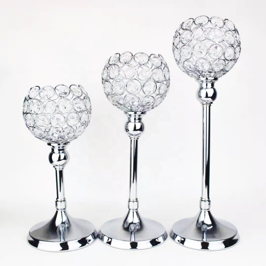 ready to ship products Christmas crystal candlestick decoration hotel cafe romantic candlelight dinner table props decoration