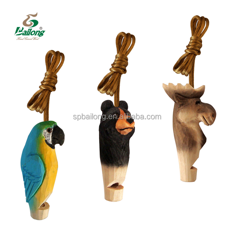 Souvenir gift animal shape custom design kids wooden craft toy whistle