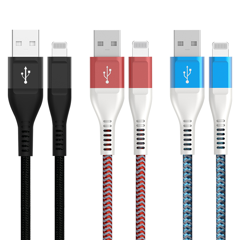 Mfi Certified Factory Braided 2.4a Fast Charging Usb Cable Lightning Cable 1m 2m For Iphone