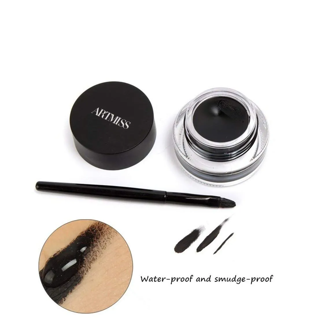 Eyeliner Gel ARTMISS 2 Colors Brown And Black Eyeliner Gel Waterproof Longlasting Eyeliner Cream