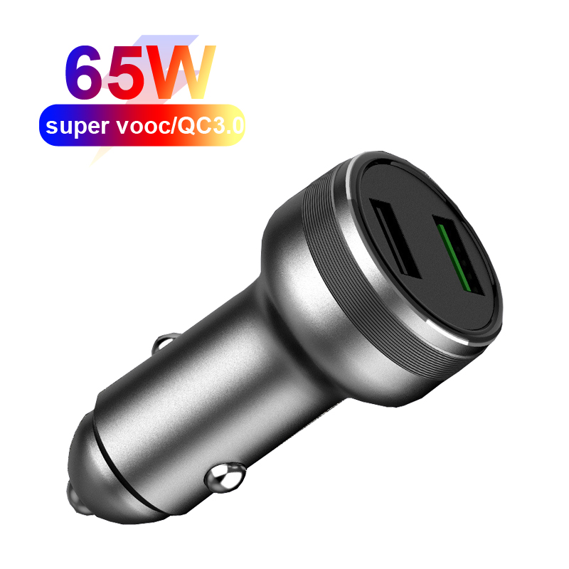 Автомобильное зарядное устройство для телефона, 6 А, 2 USB 3,0 PD, 2 порта, быстрая зарядка, Тип C, автомобильное зарядное устройство для OPPO VOOC, портативное электрическое автомобильное зарядное устройство