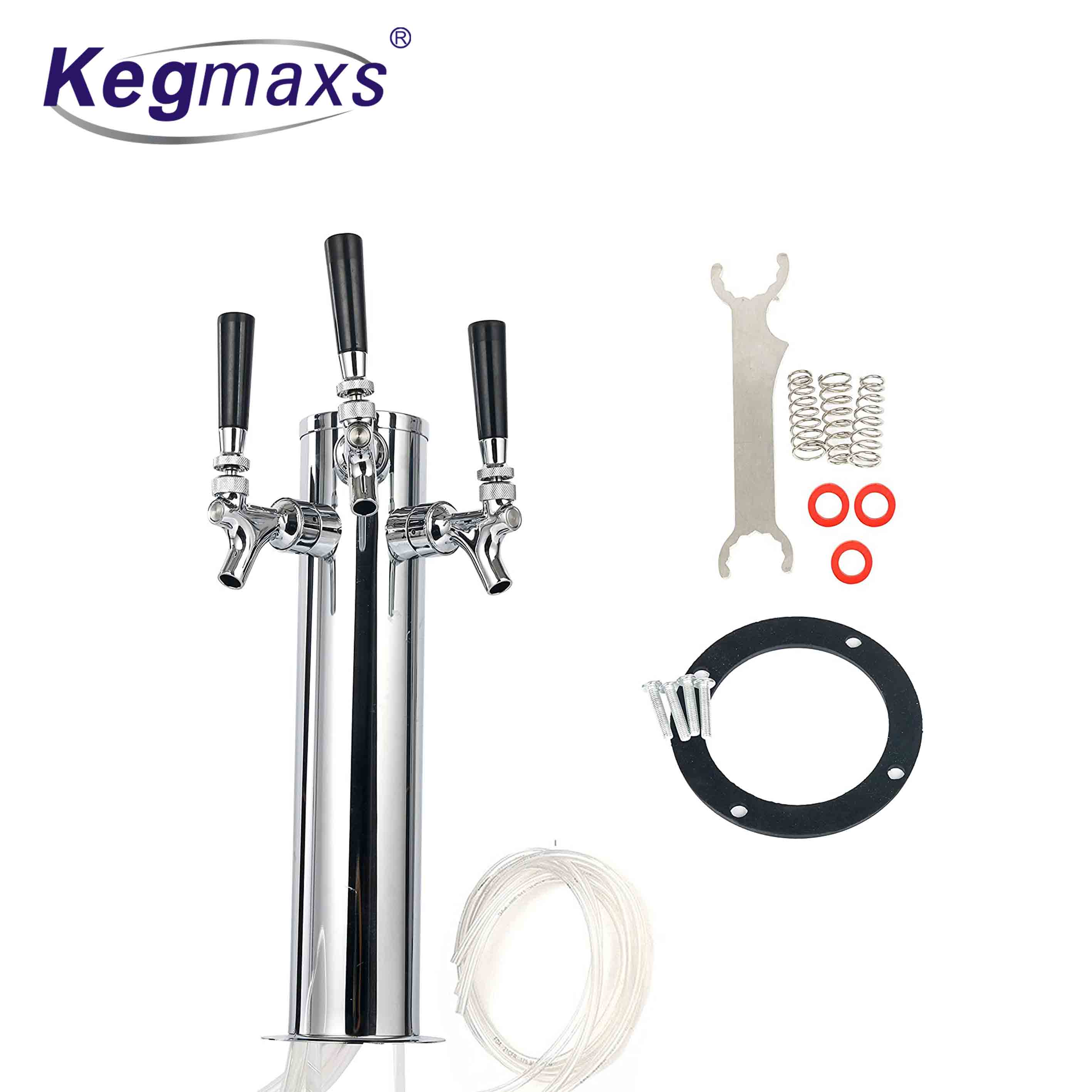 Kegmaxs тройной кран нержавеющая сталь разливного пива пивная башня, 3 дюйма Колонка-3 смесители для домашнего пивоварения