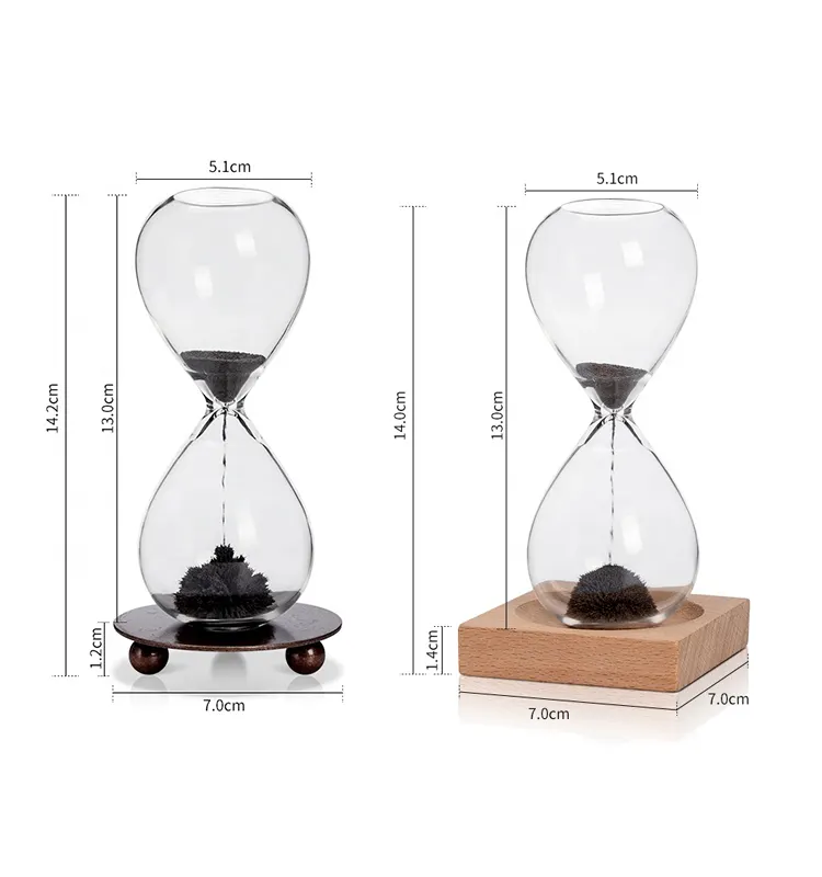 2022 Creative Black Magnetic Hourglass for Sale Magnetic Sand Timer