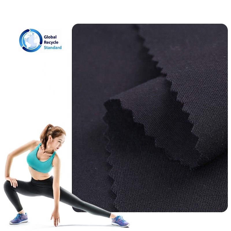 China Manufacturers Recycled Nylon Spandex Fabric 4 Way Stretch Interlock Back Peach Super Soft For Leggings