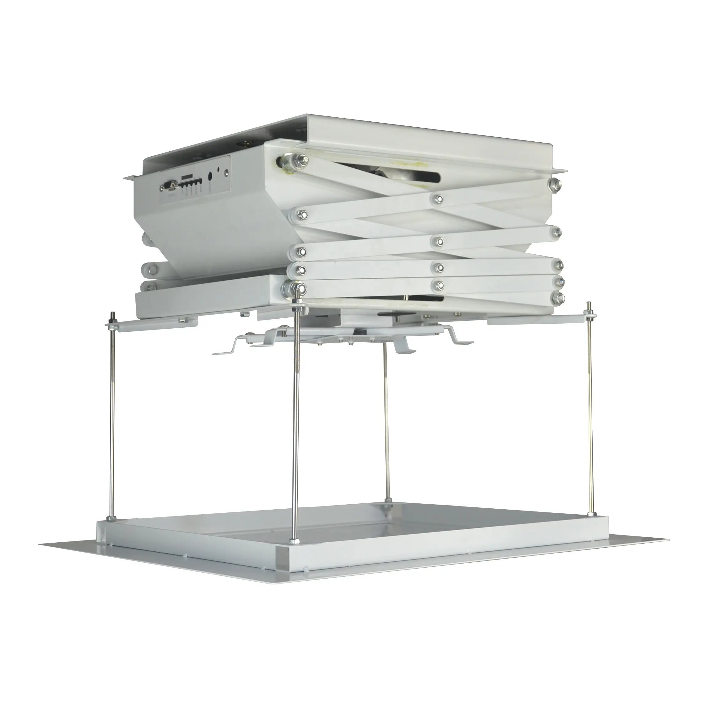 New design White Color 1 Meter Distance Motorized Projector Scissor Lift for Ceiling mounted