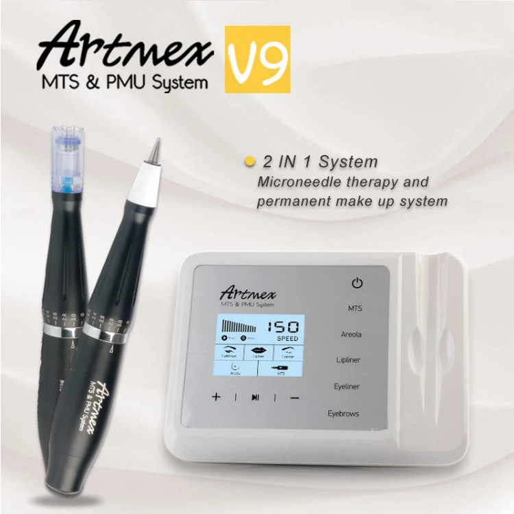 Ручка для татуировки Artmex V9 PMU MTS, ротационная цифровая микроигла для перманентного макияжа с микроиглами, ручка для микроблейдинга, 2020