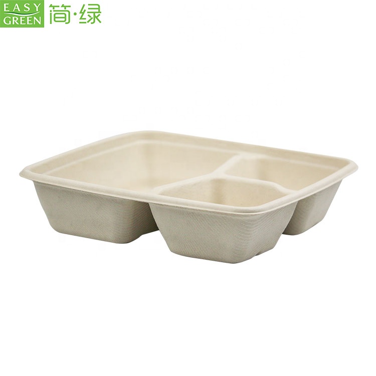 Легко зеленый одноразовые пользовательские bagasse compostable togo коробка биоразлагаемые взять еды коробка для горячей еды