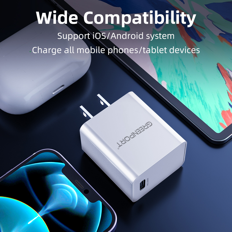 Оптовая продажа, высокое качество, портативное USB зарядное устройство, быстрая зарядка PD 20 Вт, быстрое зарядное устройство типа c, настенный USB C адаптер для ios мобильного телефона