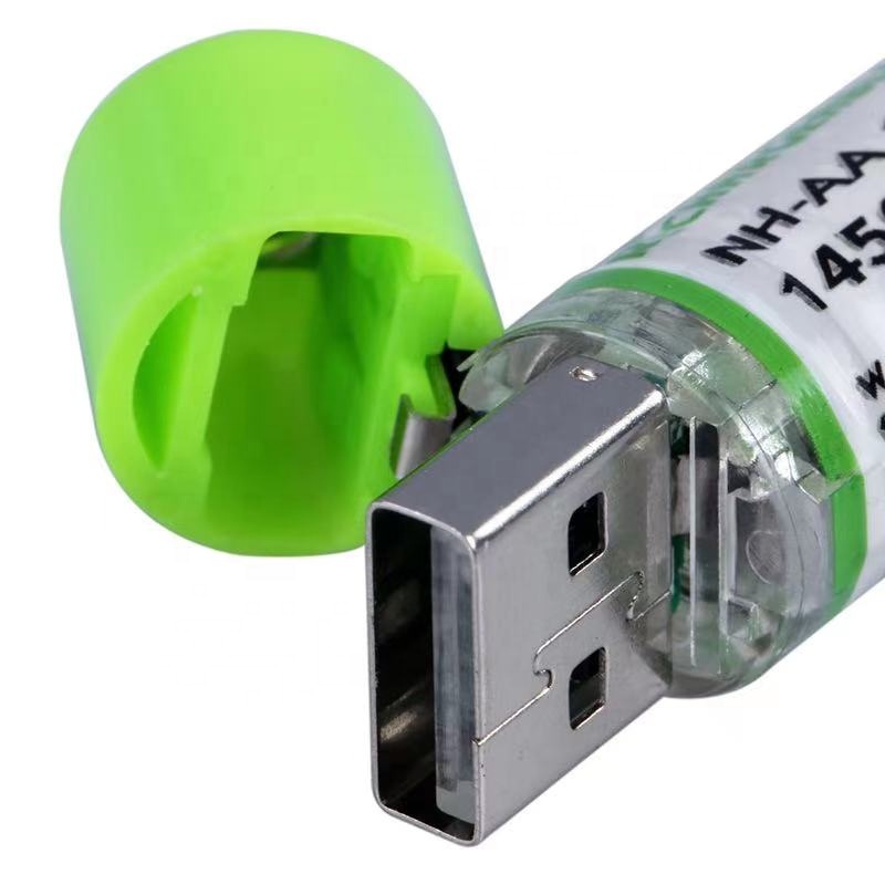 USB перезаряжаемые батареи 1450mAh Ni-MH AA батарея 1,2 V