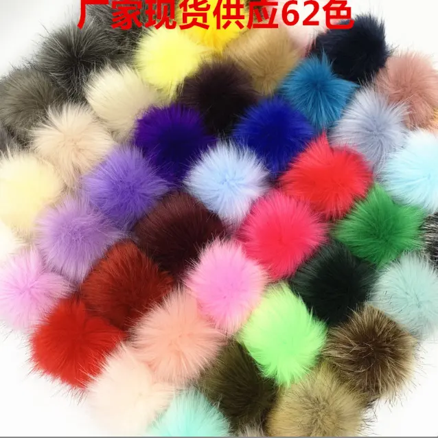 Hot sale good price colorful faux fur ball pompon for beanie hat wholesale small size 5cm 8cm 10cm faux fur pom poms