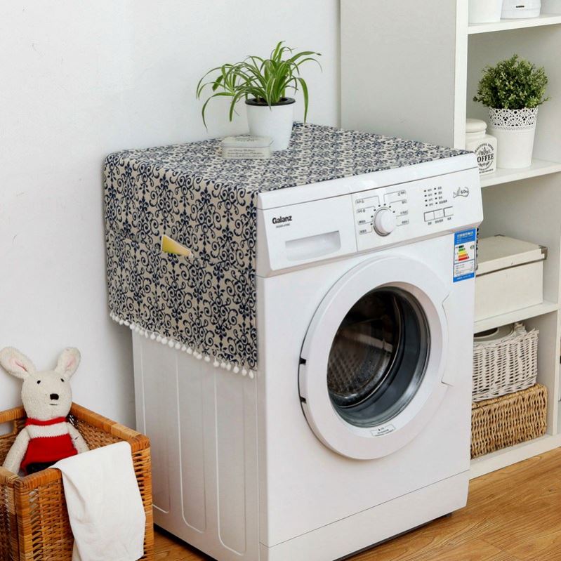 Machine Covers Refrigerator organizer Fridge Dust Cover Home Decor lavador Geometric Cotton Linen Dust Covers Washing