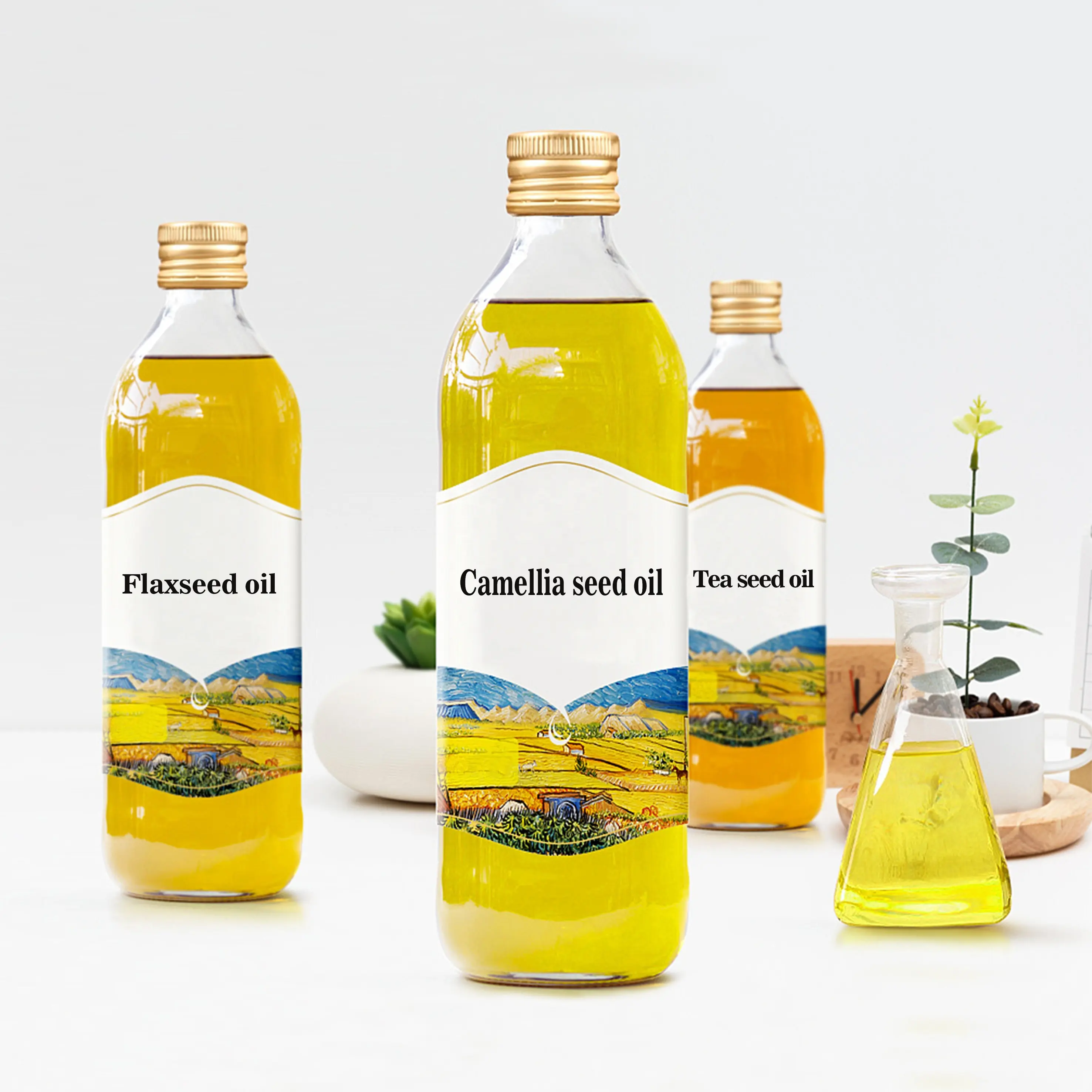 Physical Cold Pressing organic Camellia Oil Light Yellow Liquid 100% Purity camelia Oil