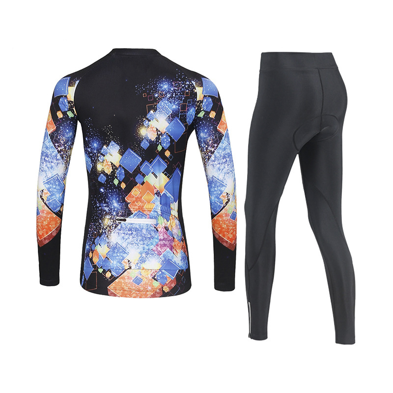 Color Film Style 1 Piece Thickened Long Sleeve New Style Speed Underwear Summer Women's Cycling Pants Wear Suit