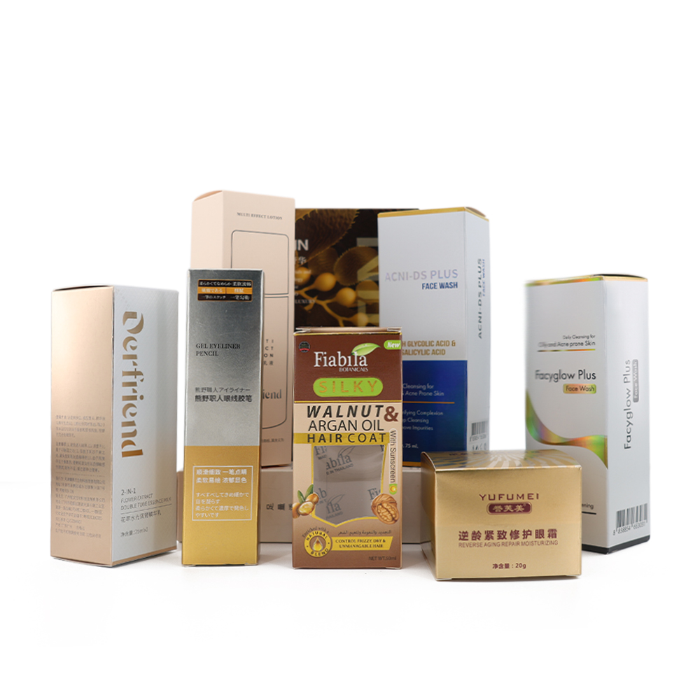 Custom Coated Cardboard Paper Packaging Box for Skin Care Beauty Products Cosmetics Serums Perfumes Wigs Small Box Packaging