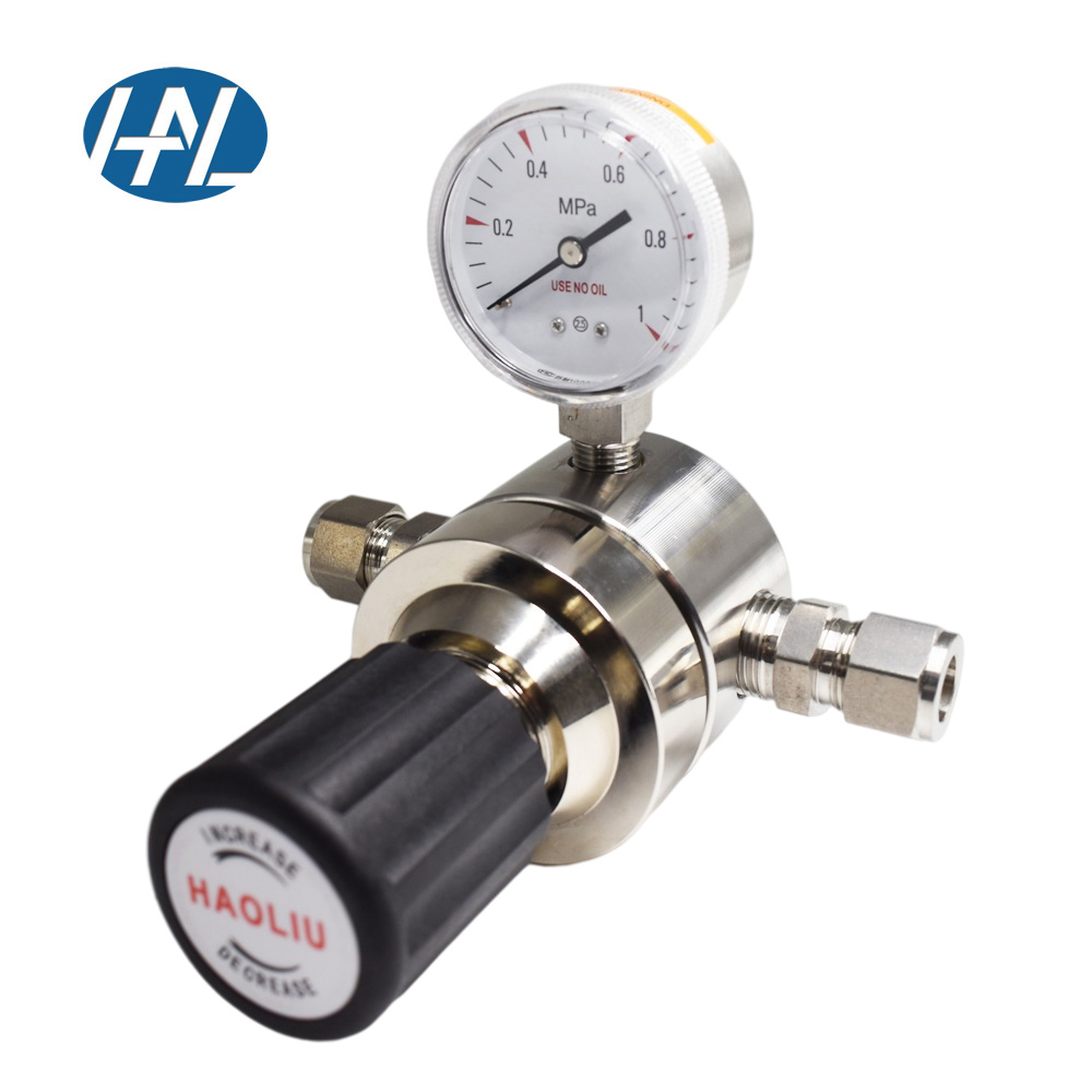 Haoliu 316 stainless steel medium-flow single-meter pressure reducer corrosion-resistant laboratory gas circuit project