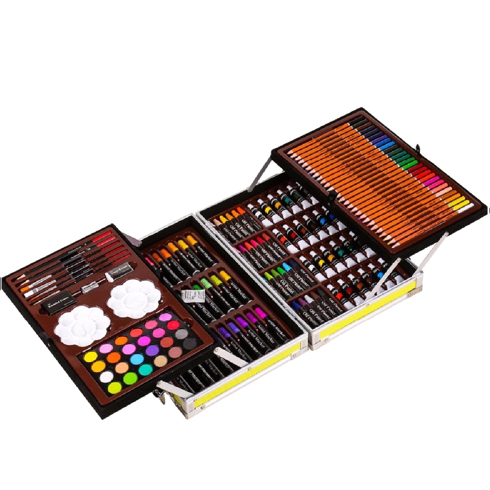 Art set 145pcs russia art set with portable aluminum box