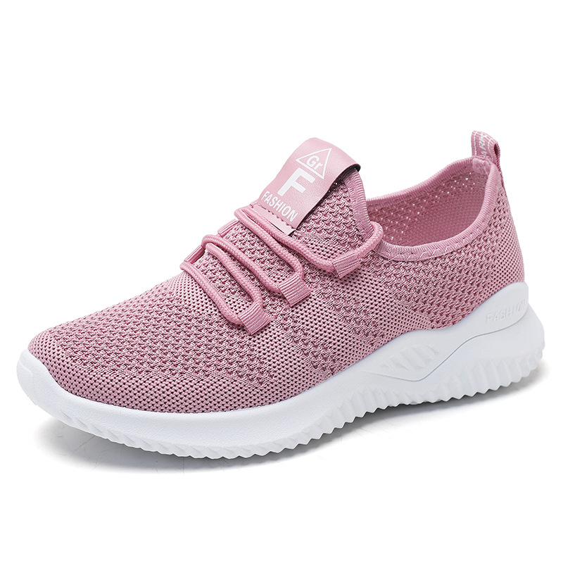 Very cheap summer new flying woven leisure women sports shoes breathable running shoes outdoor