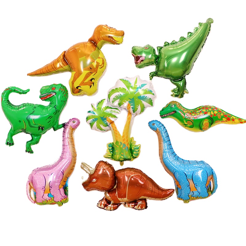 Theme children birthday balloon set arrangement aluminum membrane kids party dinosaur balloon