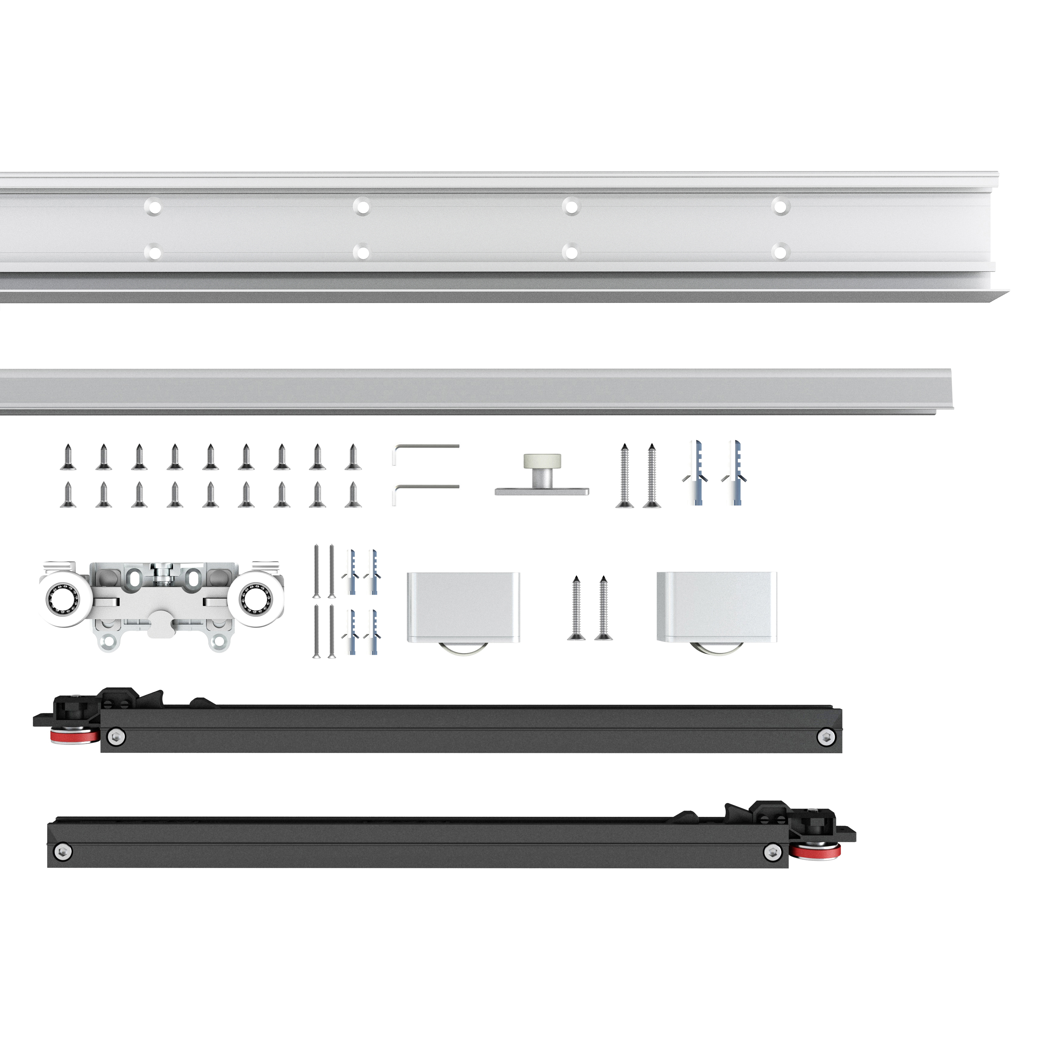 High Quality Ghost Door Sliding System Hardware Kit For Wooden Door With Soft Closing