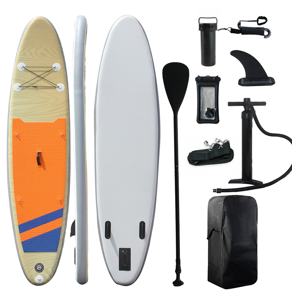 YH Surf board surfing sup factory inflatable stand up paddle board manufacturers paddle sup Wood grain inflatable paddle board