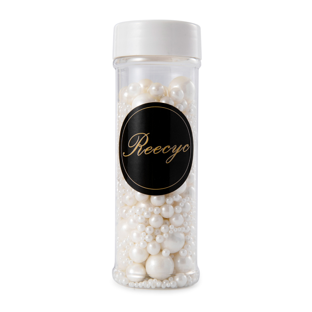 Decorative sugar beads 130g white mixed pastry craft accessories mixed size cake decoration baking crafts sprinkles sugar pearl