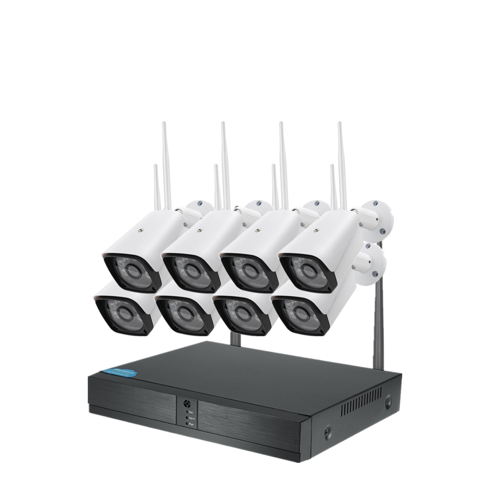 Беспроводной комплект камер видеонаблюдения, 8-канальный Wi-Fi сетевой видеорегистратор с дальним радиусом действия, с функцией обнаружения звука, подходит для улицы и дома
