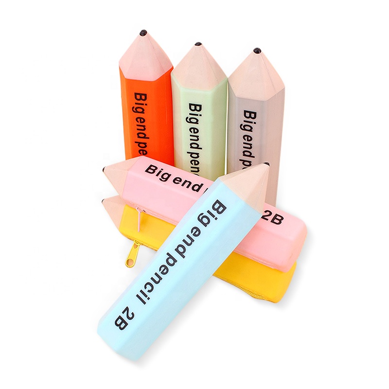Hot Selling,Unique Soft Custom Silicone School Pencil Case With Nylon Zipperfor Cute School Supplies/Stationery Kids Students
