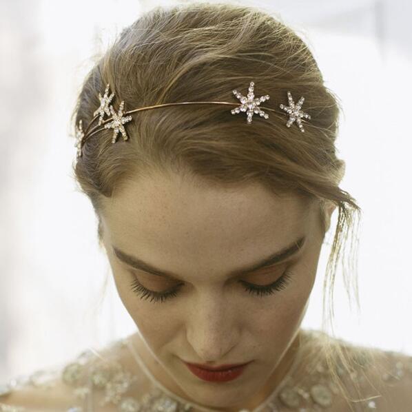 XUNBEI Fashion Gold Sliver Color Metal Star Hairband for Women Wedding Hair Accessories Tiara Elegant Girls Headband Headwear
