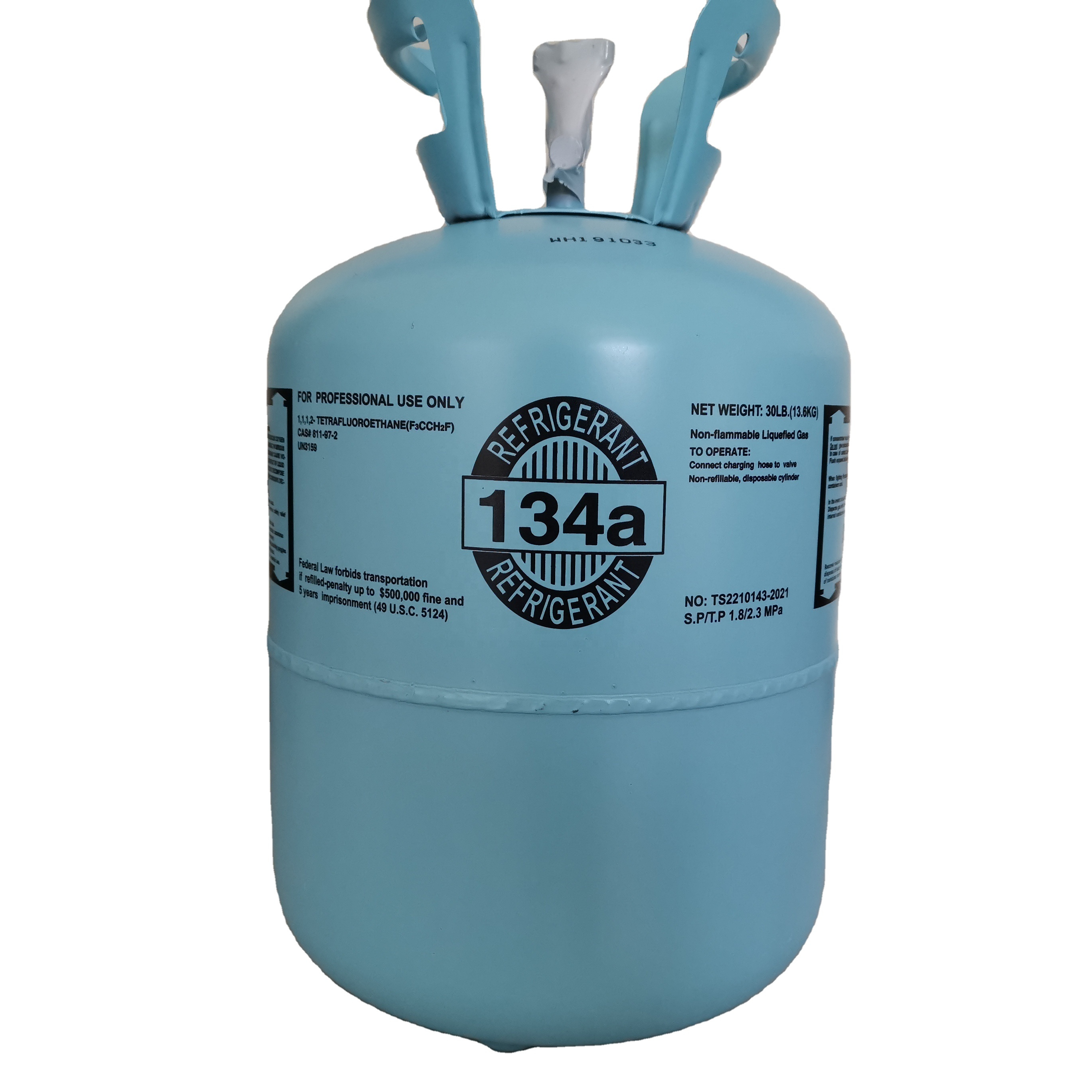 R134A Высокое качество 999 чистота 30lb цилиндр 13,6 кг газ хладагента r134a хорошая цена