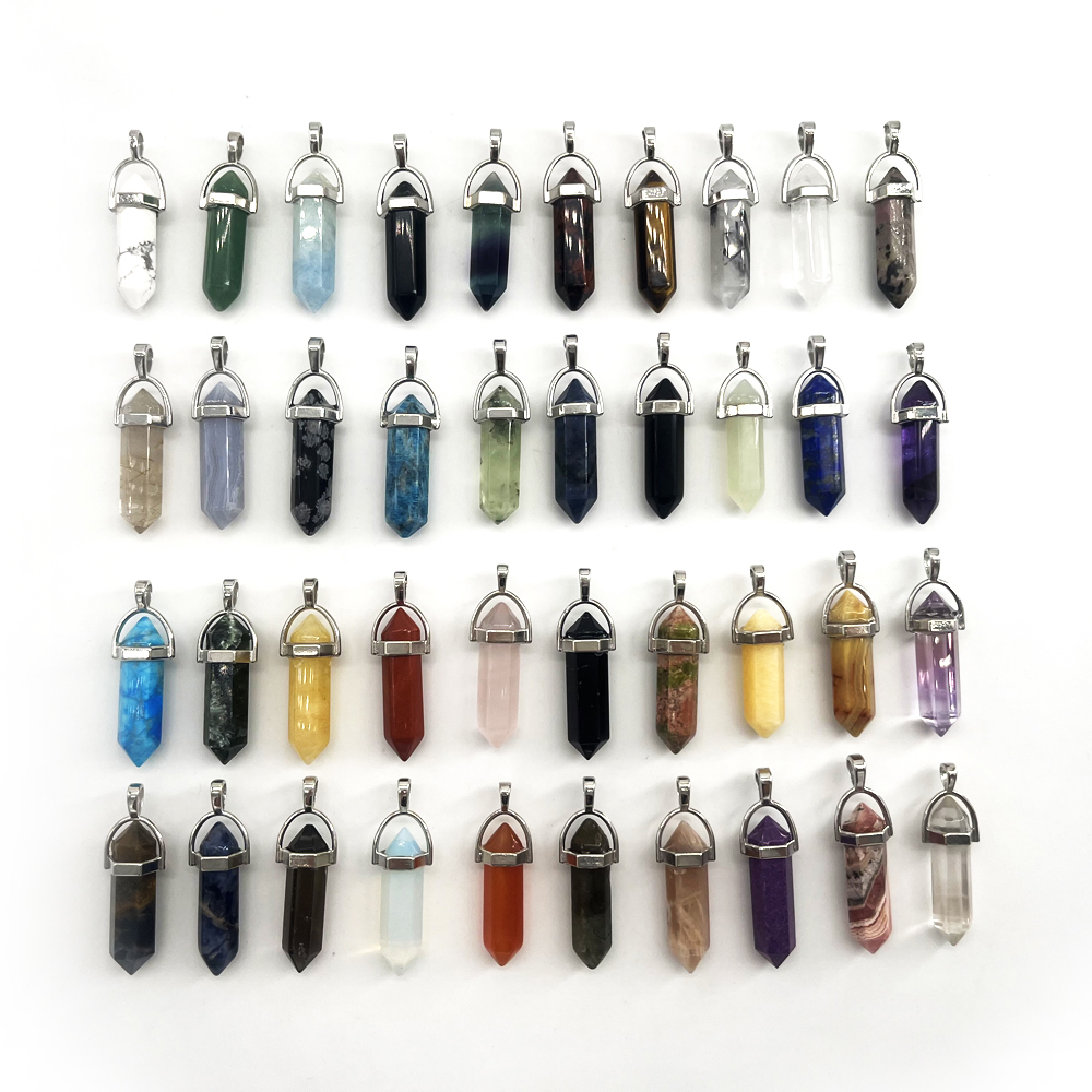 FUXUAN Gemstone Quality Gifts Natural Crystal Arrowhead Pendant Natural Healing Crystal Stone Pendant for Necklace