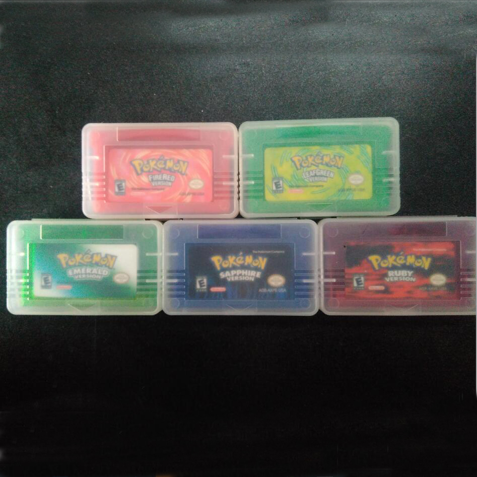 Изумрудный рубиновый лист огонь покемон игры карты для GBA игры
