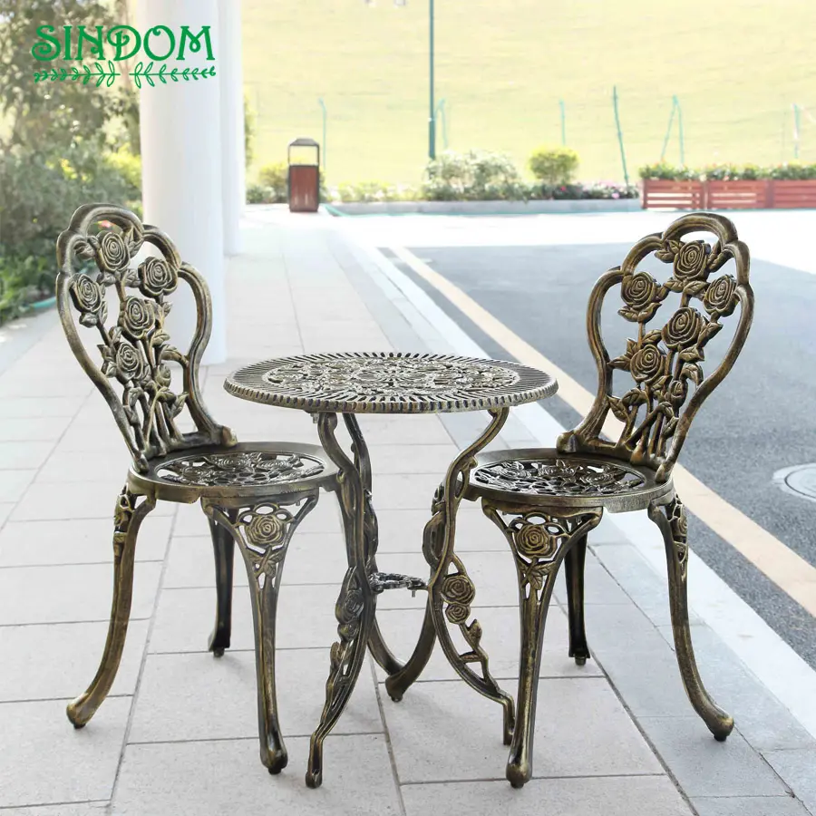Wholesale aluminium outdoor roses table and chair furniture set