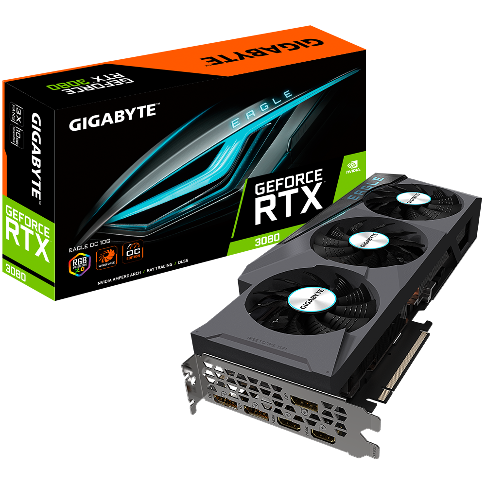 2021 совершенно новая игровая Видеокарта GIGABYTE RTX3080 96M 1710 МГц 10G GPU 3090 3070 rtx